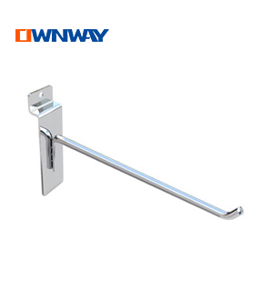 Metal chrome hanging slatwall display hook AYZ04025A Metal chrome hanging slatwall display hook AYZ04025A
