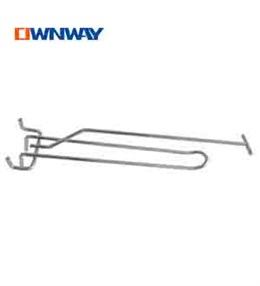 Metal double lines pegboard hook with price holderAUW04020H40S50