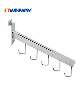 5 hooks metal chrome oval tube slatwall display hook ATX00040L5