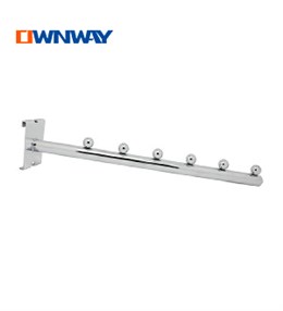 Metal chrome gridwall display bracket with 7 beads BYZ16035J7