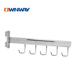 Metal 5 hooks coat display hanger for slotted channel ETZ00040L5