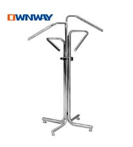 Metal four arms display garment rack with four wheels HQS030