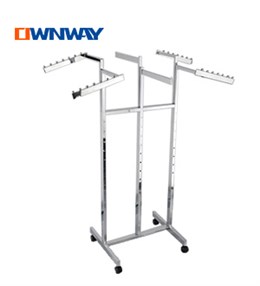 6-way clothing rack with mixed arms on wheels HQH061