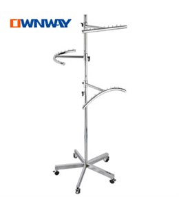 Metal chrome flexible display rack with brackets HQT044