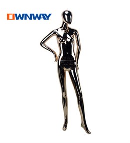 Egg head gold plating standing female mannequins HQT-F001