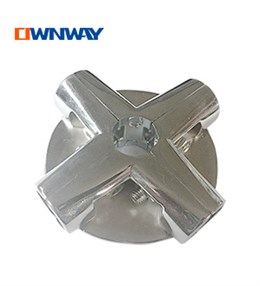4 way 25mm round tube connector/ Joker&Uno in chrome color HQ055