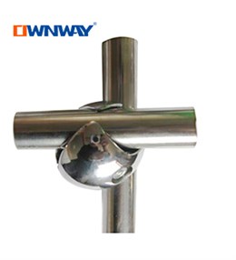 Metal chrome 2- way 25mm round tube joint