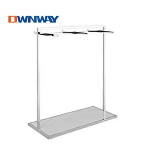 Stainless steel garment display rack with under platform HQHS