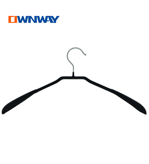 Black PVC coating wide shoulder hanger for drying clothes HQP009