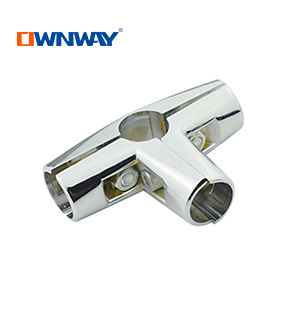 Metal Chrome 3 way 25mm round tube connector Joker