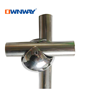 Metal chrome 2- way 25mm round tube joint
